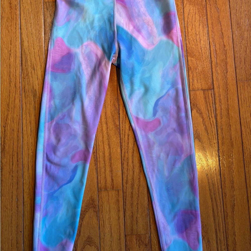 Zella Blue and Pink Tie-Dye Leggings